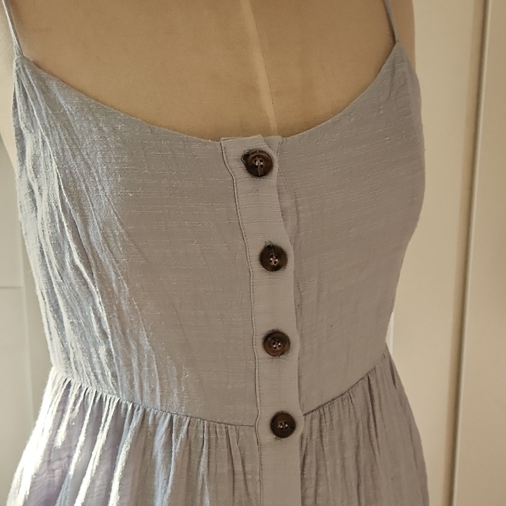 Altar'd State Soft Blue Button Front Dress Sz Small Cotton Blend - Picture 4 of 8